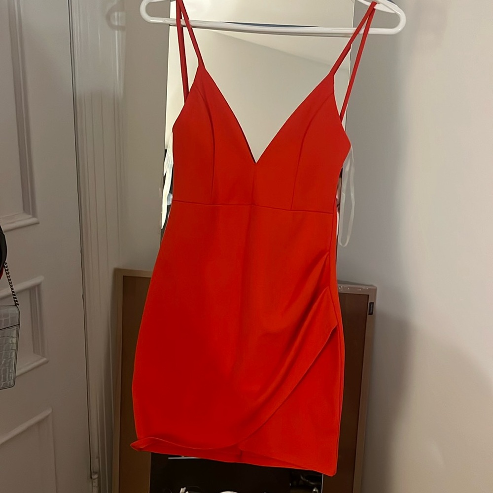 Orange heart shaped mini dress